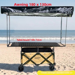 Carrito Plegable con <span class=keywords><strong>Mesa</strong></span> y Techo, Carrito de Comida Plegable TKA, Accesorios para Camping y Senderismo - Product Image 6