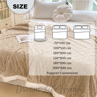 Couverture polaire jacquard double épaisseur en fausse fourrure d'agneau ultra-douce brossée personnalisée pour canapé, lit, salon, chambre à coucher