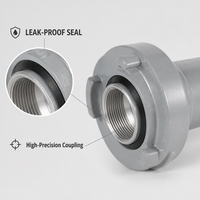 Nosel Selang Pemadam Kebakaran yang Dapat Disesuaikan, Aluminium Alloy 6061, Semprotan Jet Lurus dan Kabut, Nosel Air Pemadam Kebakaran dengan Sambungan Guillemin Storz