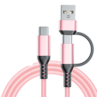 Kabel Pengisian Cepat USB A ke Type-C dengan Anyaman Nilon 24 Untaian, Tahan Lama untuk Sinkronisasi Data Ponsel & Printer