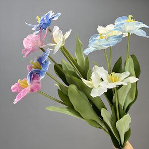 KEWEI 941 Real Touch Tulip Single African Violet Real Touch Latex Large Tulip Wedding Centerpiece Flower - Product Image 1