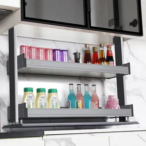 Moderne Smart Keuken Meubels Elektrische Pull Down Mand Automatische Kabinet Lift Pantry Organisator Houder