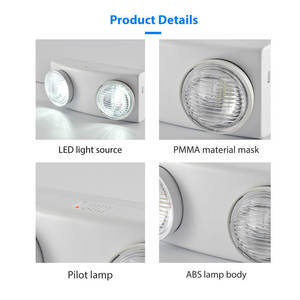 Luminaria de Emergencia LED Doble con Carcasa de ABS, Batería de Respaldo, Luz de Emergencia para Salidas y Pasillos de Emergencia - Product Image 2