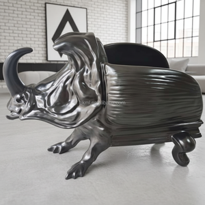 Fauteuil d'artiste design créatif en forme d'animal, chaise en cuir Scarabée, mobilier en fibre de verre, canapé de luxe pour usage scolaire - Product Image 2