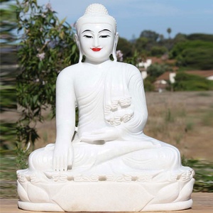 Statue de <span class=keywords><strong>bouddha</strong></span> riant en marbre de sculpture à la main en pierre religieuse à bas prix <span class=keywords><strong>pour</strong></span> l'intérieur et l'extérieur - Product Image 4