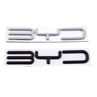 Emblème 3D en métal pour voiture BYD, autocollant de décoration de coffre arrière, emblème de coffre, autocollant de carrosserie automobile