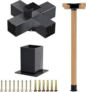 Kit de support de <span class=keywords><strong>pergola</strong></span>, kit de <span class=keywords><strong>pergola</strong></span>, colonne d'angle à 3 voies, base de colonne, poutre en <span class=keywords><strong>bois</strong></span>, kit de cadre en <span class=keywords><strong>bois</strong></span> surélevé, kit de <span class=keywords><strong>pergola</strong></span>/abri de jardin - Product Image 2