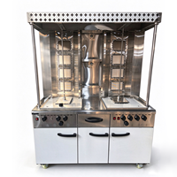 Grill à shawarma et kebab commercial en acier inoxydable avec rotation automatique pour poulet et doner, équipement de cuisine prêt à l'emploi