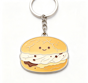 <b>Custom</b> Zinc Alloy Burger <b>Keychain</b> Enamel Metal Keyring Personalized Logo Souvenir Gift for Promotion - Product Image 4