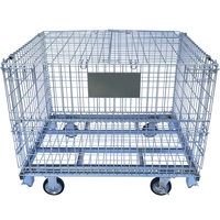 Panier en fil de fer robuste pour l'agriculture japonaise, conception détachable durable avec roues, équipement de transport et de stockage