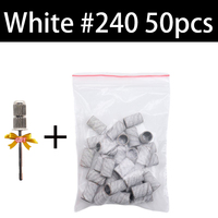 Tamax NAD072 50 pièces Bandes de ponçage pour fraises à ongles et ongles en acrylique Lime à ongles 3/32\" Mandrin Usage commercial et domestique Blanc