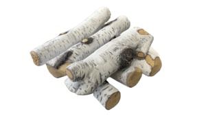 Bois de chauffage en fibre céramique aspect naturel bouleau blanc pour insert de cheminée à gaz, foyer linéaire au propane, accessoire décoratif - Product Image 2