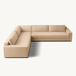 Sassanid Nueva Presentación Diseño distintivo italiano Sala de estar de lujo <span class=keywords><strong>Piero</strong></span> Performance Brazo de lino Seccional en L - Product Image 2