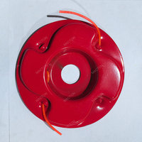 Tête de coupe en métal rouge à 8 trous avec fil nylon pour débroussailleuse, pièces de rechange pour coupe-herbe, accessoires d'outils de jardin