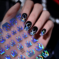 Nouveauté : Autocollants 5D pour Halloween, autocollants brillants pour ongles, décorations pour ongles