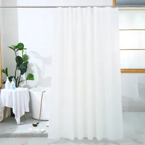 간단한 단색 고급 멋진 사용자 정의 도매 두꺼운 방수 욕실 peva 패브릭 샤워 커튼 내부 세트