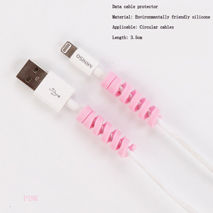 Protector de <span class=keywords><strong>Cable</strong></span> de Datos en Espiral de 2.5mm de Grosor, Funda Anti-Rotura de Silicona TPR Ecológica para <span class=keywords><strong>Cable</strong></span> de Carga de iPhone y Android - Product Image 5