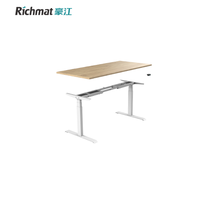 Table à pied réglable en hauteur, meuble avec télécommande électrique, stable au bureau
