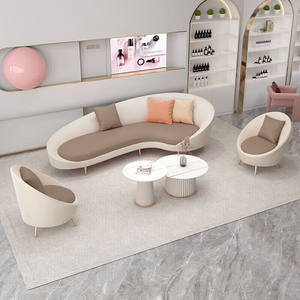 Sofá Seccional de Oficina, Tapizado en Tela, Esponja de Densidad Media, Cómodo, para Sala de Estar Comercial - Product Image 1