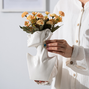 Faccia laterale in bianco e nero di grandi dimensioni <span class=keywords><strong>con</strong></span> orecchini <span class=keywords><strong>vaso</strong></span> in ceramica artistica vetrina in stile nordico di moda - Product Image 1