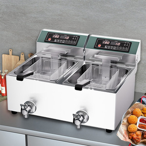 Freidora Eléctrica Comercial de Doble Tanque para Papas Fritas y Alitas de Pollo, de Acero Inoxidable, Individual, para Uso en Restaurantes - Product Image 4