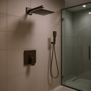 Sistema de Ducha Cuadrado de Pared de 10 Pulgadas con Revestimiento de Goma, Juego de Baño Moderno - Product Image 2