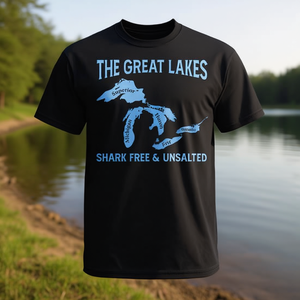 T-shirt The Great Lakes Shark Free Unsalted Michigan - Product Image 3