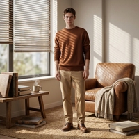 Old Money Style Minimalistischer Luxus-Baumwollstrickpullover Atmungsaktiv Hautfreundlich Weich Gemütlich Einfarbig Frühling