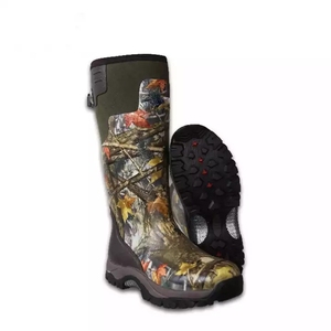 Bottes de <span class=keywords><strong>chasse</strong></span> imperméables pour hommes, bottes en <span class=keywords><strong>caoutchouc</strong></span> à mollet réglable pour hommes avec imprimé camouflage - Product Image 3