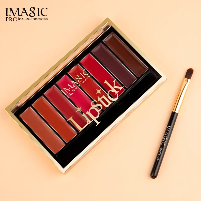 IMagic 8 màu sắc son môi Palette ánh sáng lung linh và mờ lâu dài làm ẩm Son bóng Palette