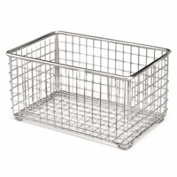 Panier suspendu pliable en fil d'acier inoxydable avec crochets en U pour rail de rangement, étanche, multifonctionnel, pour le stockage alimentaire en cuisine