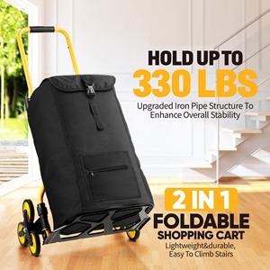 Heavy Duty OEM Customizable Shopping <strong>Hand</strong> <strong>Truck</strong> 330 LB Capacity Tools Foldable Trolley <strong>Folding</strong> Stair Climbing <strong>Dolly</strong> Cart - Product Image 4