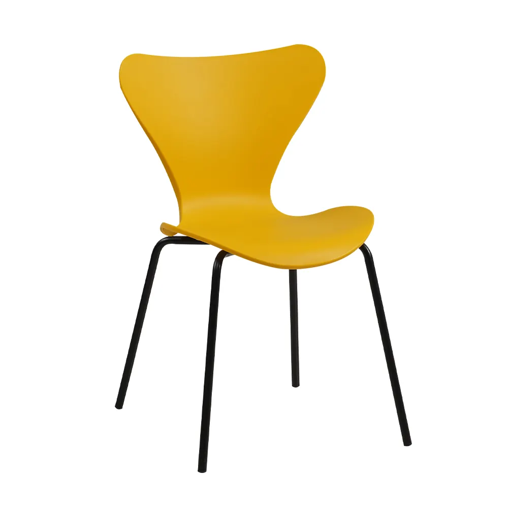 Neues Design Moderner Kunststoffs tuhl PP-Stühle mit beschichteten Metall beinen PP-Esszimmers tühle