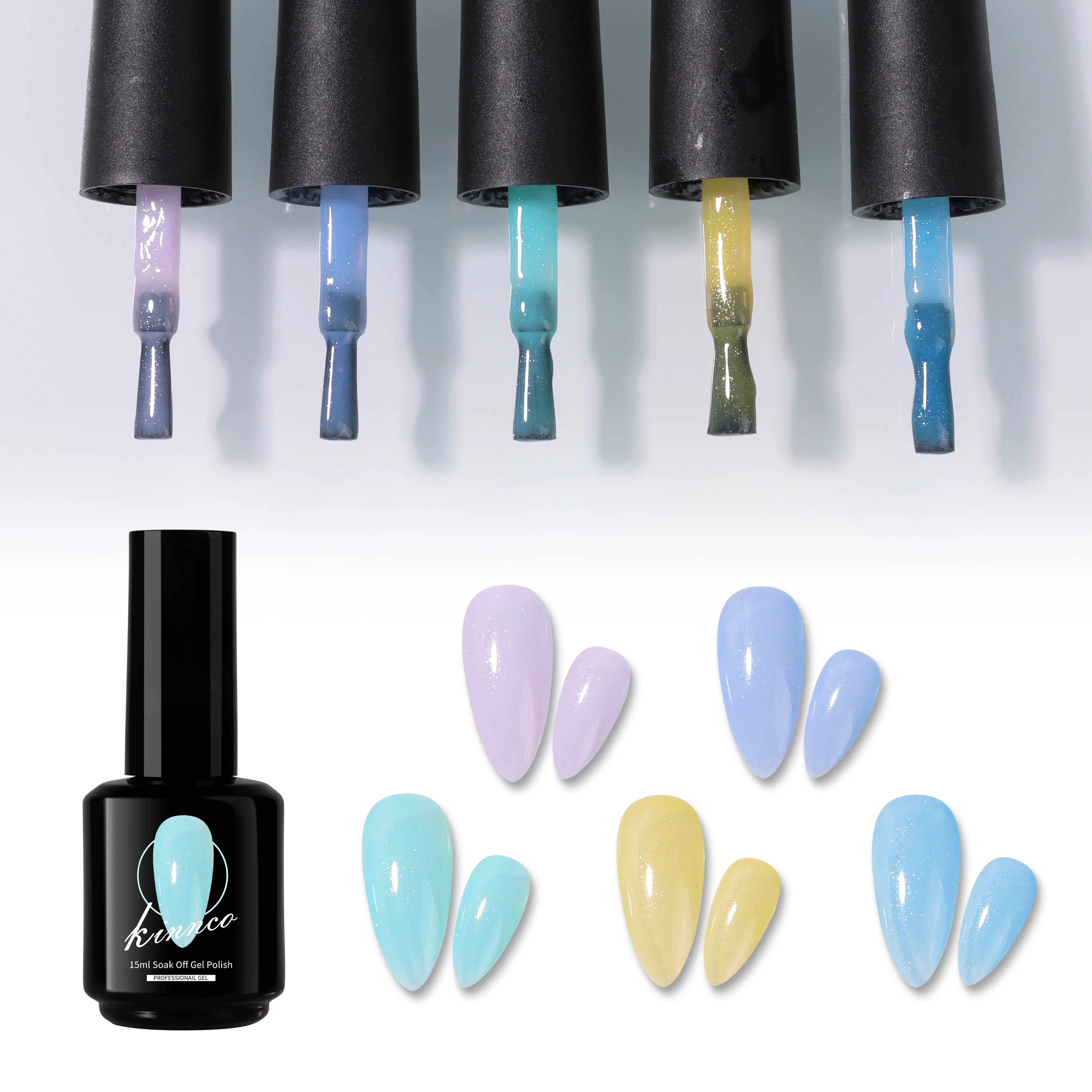 2024 KINNCO Primavera Nuevos productos Summer Tale Gel Polish 5 colores 15ML para botella de esmalte de uñas