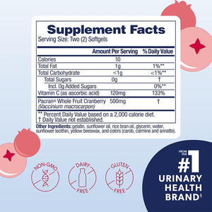 Soutien de la vessie, extrait de canneberge <span class=keywords><strong>PAC</strong></span>, probiotiques, santé des voies urinaires, adultes, 60 gélules molles - Product Image 2