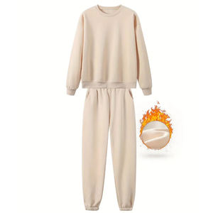 Survêtements en toile à motif solide pour femmes conception complète personnalisée vêtements d'entraînement décontractés pour l'hiver à des prix abordables - Product Image 1