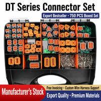 JRready ST6315 12V DIN Deutsch Steckverbinder-Set mit Kupferlegierungs-Kontakten, vernickeltem Messinggehäuse, 604-teilig, inklusive DT-Entfernungswerkzeug