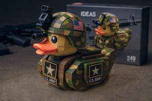 Jizai personnalisé blocs de construction drôle militaire soldat canard uniforme <span class=keywords><strong>Forces</strong></span> armées canard blocs de construction ensemble fait à la main Artware cadeau - Product Image 2