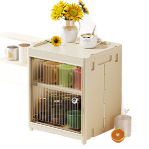 Support de rangement anti-poussière pour tasses, porte-tasses à thé et café de bureau avec porte vitrée, organisateur rectangulaire sur pied à 1 niveau - Product Image 3