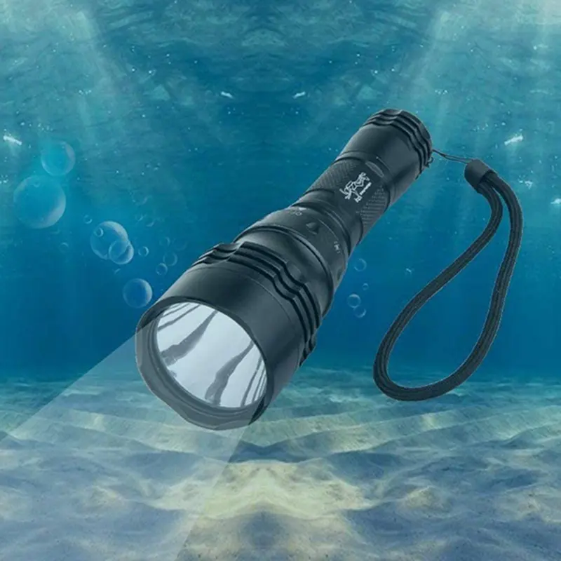 T6 Led تكنولوجيا الغوص أضواء IP68 الغوص مصباح ليد جيب الغوص مضيا الشعلة تحت الماء مصباح شعلة