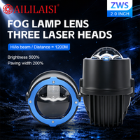 Feux antibrouillard de voiture super lumineux à 3 lentilles BI LED, feux de route universels compatibles avec SUV, camion, voiture 12V, haute puissance, blanc, lampe antibrouillard auxiliaire