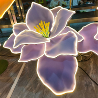 Wunderschönes Design Direkt vom Hersteller Chinesischer Stil Handgefertigte Leuchtende Riesige Pfingstrose Iris-Blume Wasserdichte Beleuchtete Außendekoration