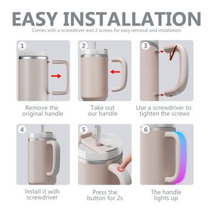 Asa con Luz LED de 6 Colores para Vaso Stanley de 40oz/30oz, Novedad 2025, Vaso Stanley con Asa LED - Product Image 6