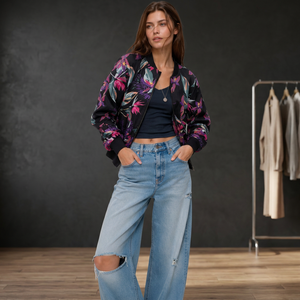 Veste florale pour femme de qualité export, élégante, à manches longues, décontractée, pour l'hiver, disponible à un prix raisonnable - Product Image 1