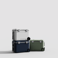 Glacière isotherme à roulettes de 45 L grande capacité pour activités de plein air, pêche, camping et transport de nourriture en voiture