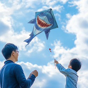 Cerfs-volants requin personnalisés pour enfants et adultes - Facile à piloter, cerf-volant pour débutants, jeu de plage en plein air, cerf-volant en forme de diamant - Product Image 5