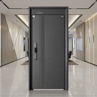 Porte d'entrée extérieure anti-effraction et insonorisée 40 dB, construction en aluminium et acier pour appartements