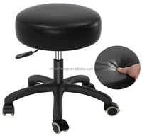 Tabouret roulant réglable en hauteur avec roulettes, pivotant à 360°, chaise rembourrée en cuir robuste, design pliable pour bureau, clinique, magasin