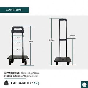 รถเข็น Tianyu T717A-2 แบบ 2 ล้อ ปรับความสูงได้ กันน้ำ เป็นมิตรกับสิ่งแวดล้อม โครงโลหะ น้ำหนักเบา พกพาสะดวก พร้อมที่จับแบบดึง - Product Image 2