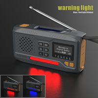 Radio FM DAB+ Tenaga Surya dan Engkol Tangan untuk Darurat Luar Ruangan, Speaker Nirkabel dengan Alarm SOS, Senter, dan Power Bank 4500mAh